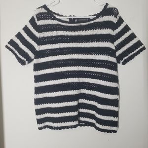 𝅺comptemporaine Coton boxy crochet knit sweater